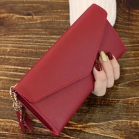 2020 new women fashion long wallet female purses tassel coin purse card holder wallets lady clutch money bag pu leather wallet