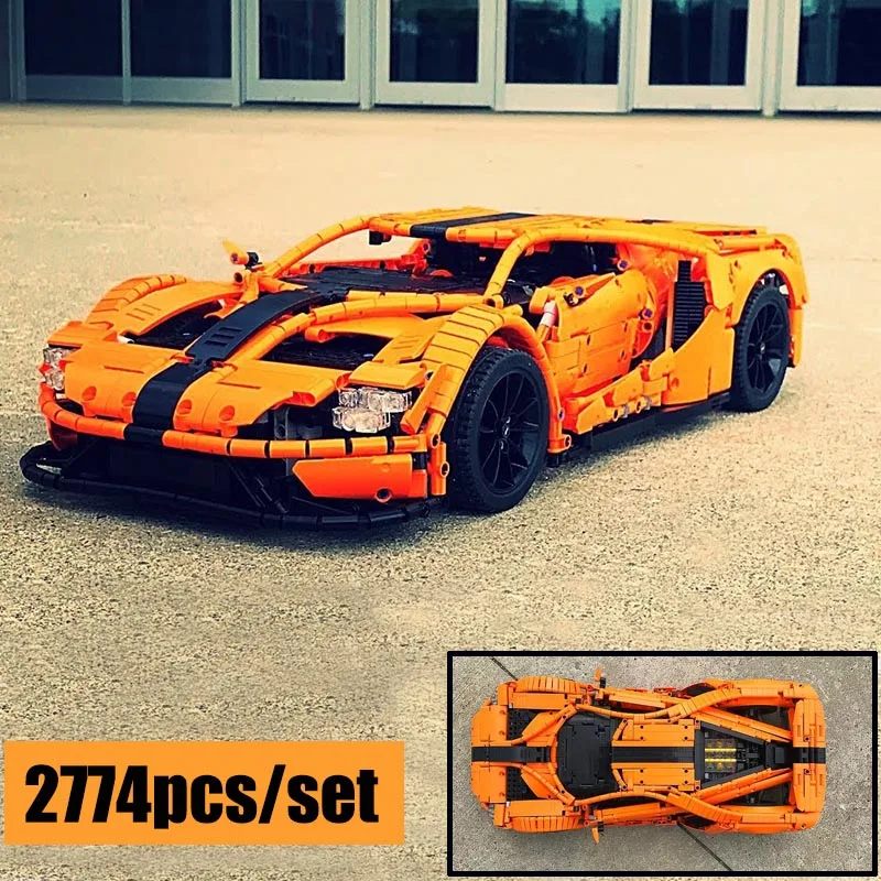 Новый спортивный автомобиль MOC FORD GT Радиоуправляемый с функцией двигателя
