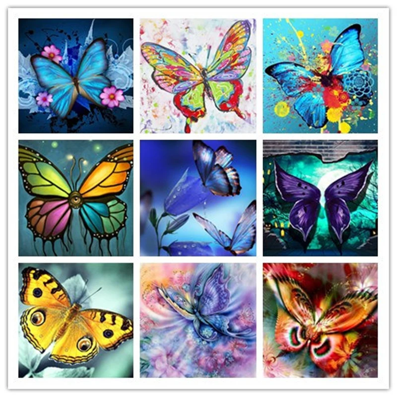 

Butterfly Flower Animal Diamond Painting Cross Stitch 5D Diy Full Square Round Drill Embroidery Mosaic Home Decor Cuadro