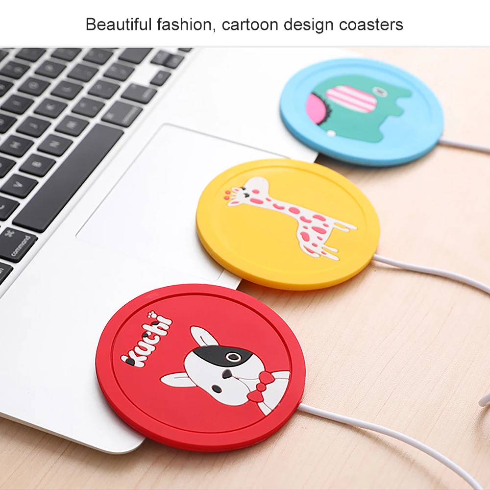 USB грелка гаджет мультяшная Милая силиконовая тонкая чашка подставка для кофе