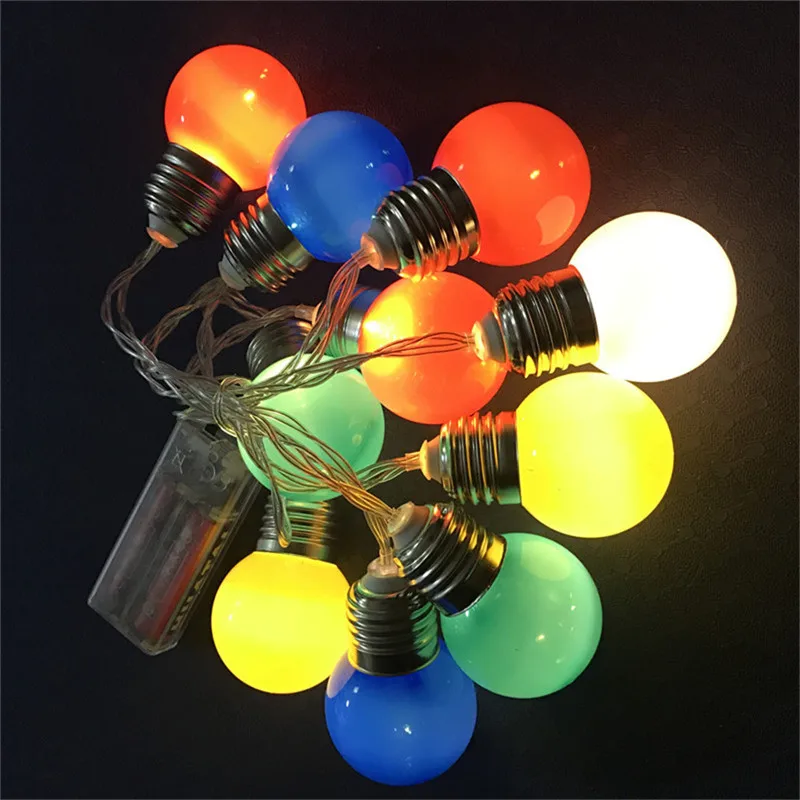 

LED Globe Bulb Outdoor String Light Battery Ball String Fairy Lights Christmas Garland Wedding Garden Party for hanging camping
