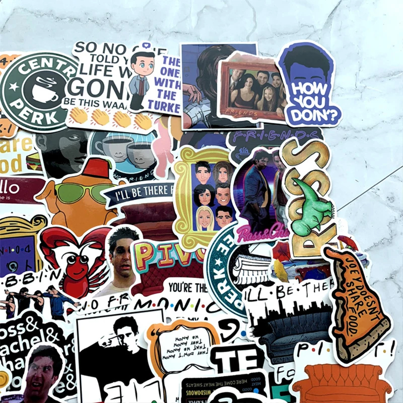 100 шт. забавные креативные Значки для сериала друзья декоративные наклейки