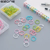 ezone 30pcsbox creative plastic multi function circle ring office binding supplies albums loose leaf colorful book binder hoops