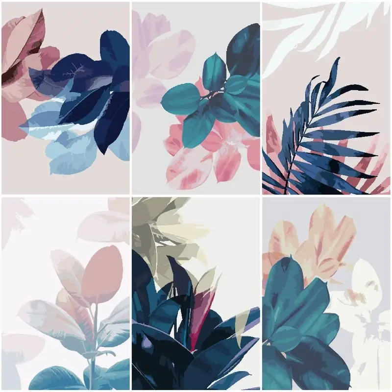 

GATYZTORY Diy Oil Painting By Numbers Leaf For Adult Children Pictures Kits Drawing On Canvas Handpainted Simplicity Home Decor