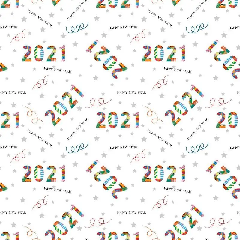 

Repeated Happy New Year Labels Colorful 2021 Wordart Decoration Backgrounds For Cake Table Party Photo Square Size Backdrops