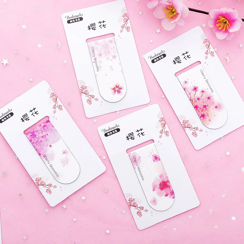 

1PC Cherry Blossoms Bookmark Magnetic Bookmark Books Marker of Page Student Bookmarks Stationery School Office Supply 01467