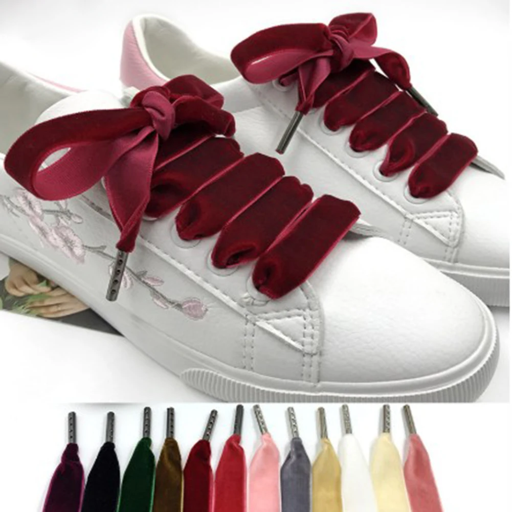 

Length Width Velvet Surface Shoelaces Women Men Black White Blue Colorful Leather Sports Casual Shoes Laces
