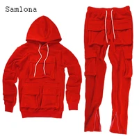 plus size men tracksuit set ropa hombre men hooded sweatshirts and pants set 2022 spring new fashion pocket two piece outfits