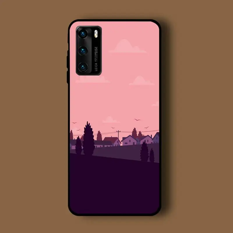 

Cartoon landscape Phone Case For Huawei P9 P10 P20 P30 SMART P40 Cover Fundas Coque