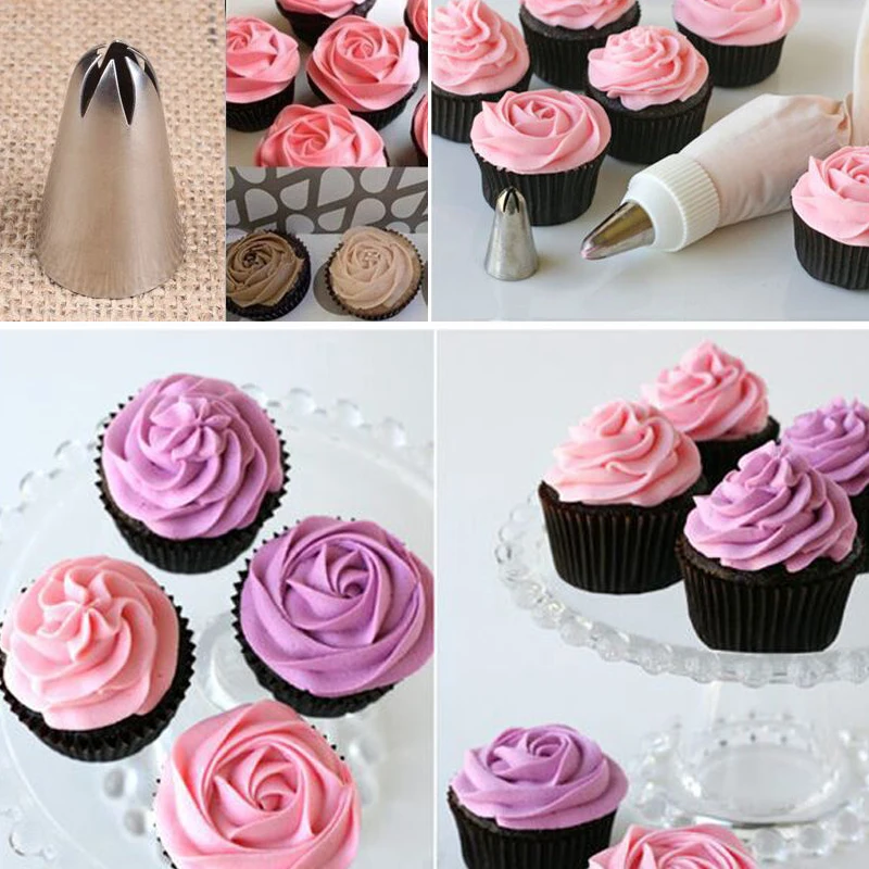 

3Pcs/SET Rose Pastry Nozzles Cake Decorating Tools Flower Icing Piping Nozzle Cream Cupcake Tips Baking Accessories Decor Tools