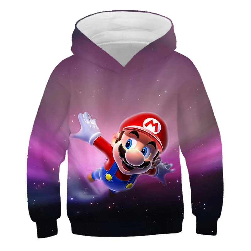 

2021 hot sale spring and autumn boys and girls trendy sweater 3D printing Mario and Luigis children's cartoon sports hoodie