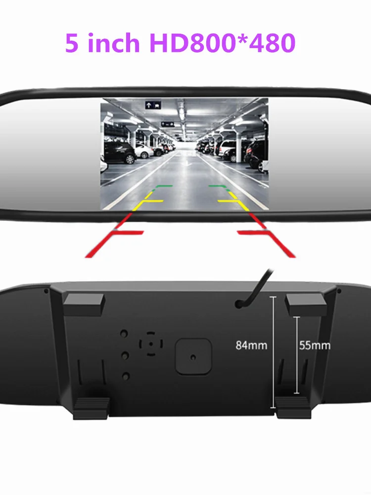 

5-дюймовый TFT LCD HD800 * 480 экран автомобильный монитор зеркало монитор для парковки заднего вида с 2 видеовходами, дополнительная камера заднего...