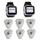 Беспроводная система вызова официанта с 6 передатчиками и 2 наручными часами 433,921 МГц для ресторана