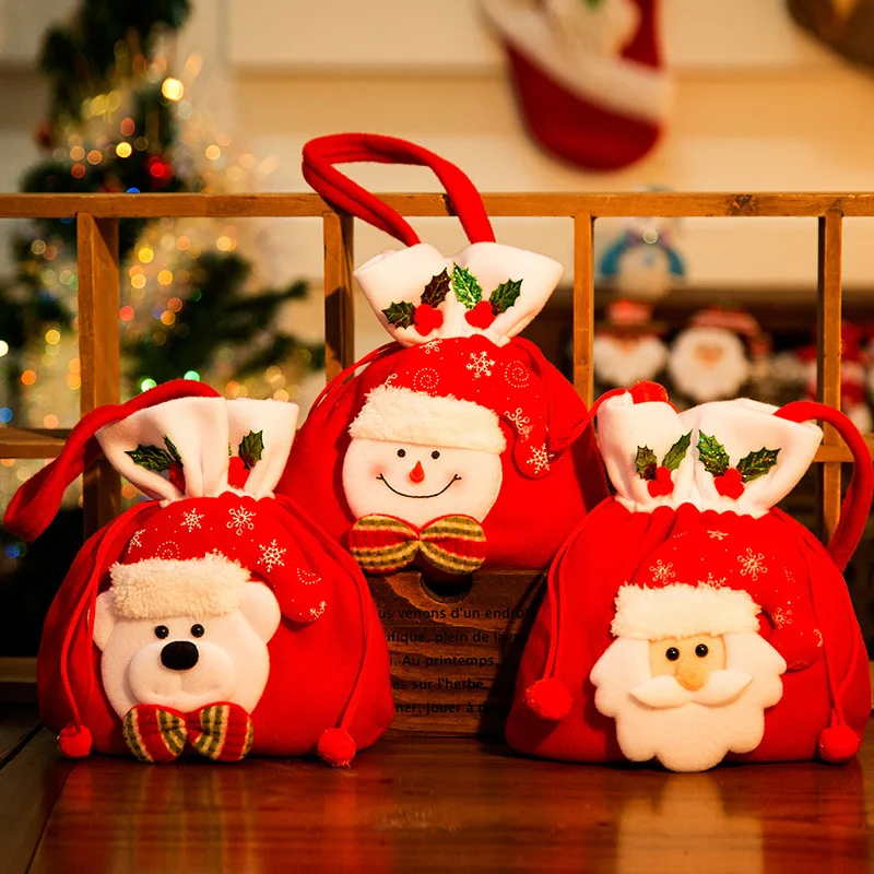 Сумка для конфет Счастливого Рождества Детская Подарочная сумка мини-сумочка