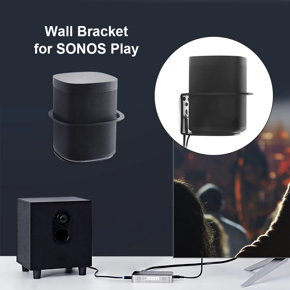 

Wall Mount Wireless Intelligent Speaker Wall Mount Rack for SONOS Play 1 One SL Metal Holder Bracket with Mounting Accessories