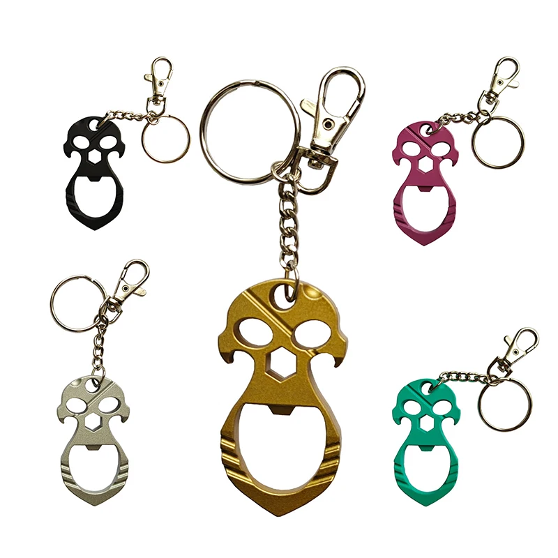 

Skeleton Skull Shape Finger Tiger Keychain Corkscrew Multifunctional Keyring Purse Handbag Ornament Brass Knuckl Key Chain
