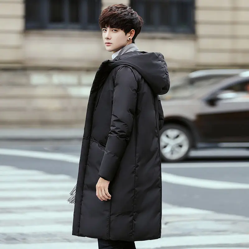 

The New Trend Of Autumn And Winter Men's Down Jackets In The Long Section Thickened Warmth Plus Size Casual Youth Clothing