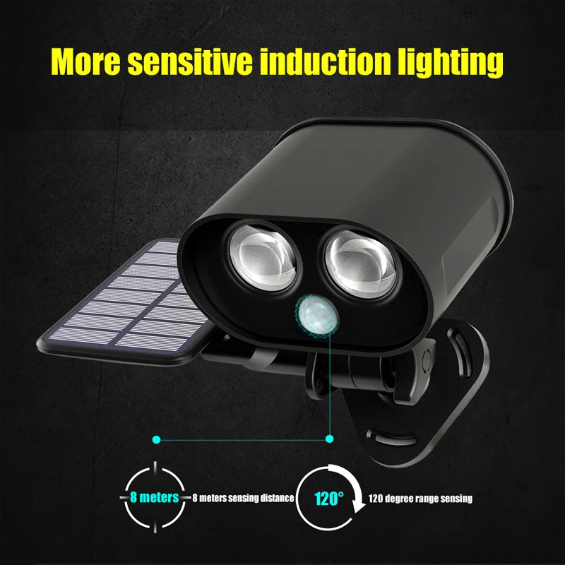 

Solar outdoor split type one for two LED wall lamp home outdoor human body waterproof sensor light creative owl wall lamp