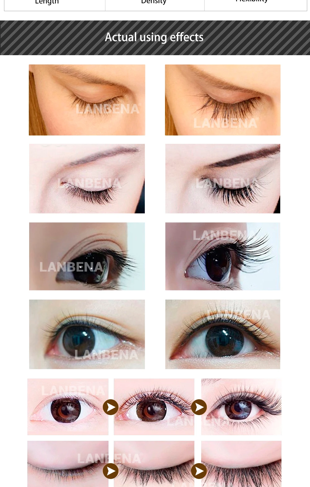 Lanbena Сыворотка для роста ресниц Сыворотки Lambena для ресниц реснички на глаза Eyewinker удлинение подтяжка бровей, стойкая краска для усиления цвета Витамин Е обработка