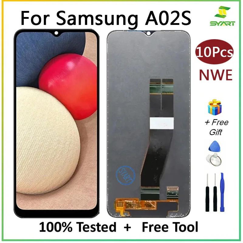 Pantalla LCD para Samsung Galaxy A02S, montaje de digitalizador con pantalla t&aacute;ctil, repuesto para Samsung Galaxy A02S, 10 Uds.-0