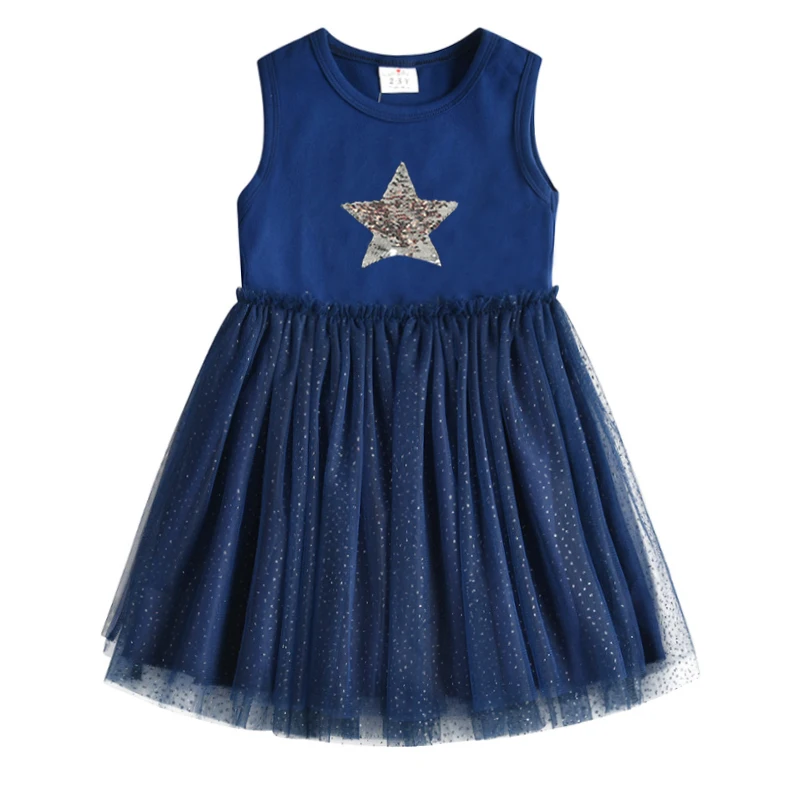VIKITA платье для девочек с единорогом Принцесса платья vestido infantil Robe Fille, для девочек, вечерние платья с юбкой-пачкой для детей летние тапочки с единорогом платья - Цвет: RESH4505