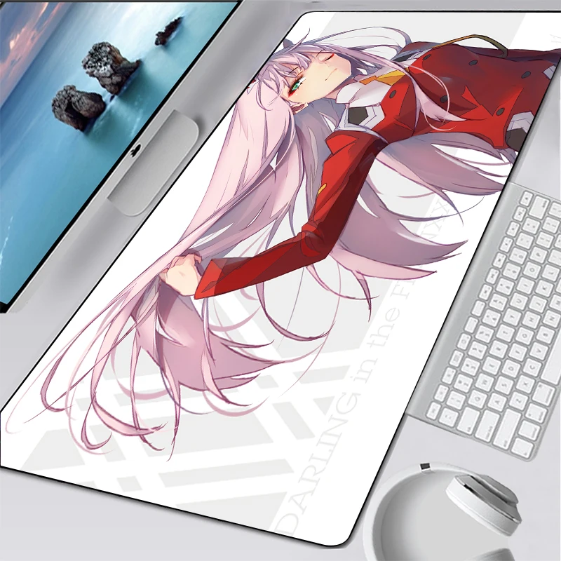 

Anime Zero Two Kawaii Mouse Pad Gamer Laptop Mini Game Accessories Gamer Keyboard Carpet Pad Mousepad Gaming manga Mat Gifts