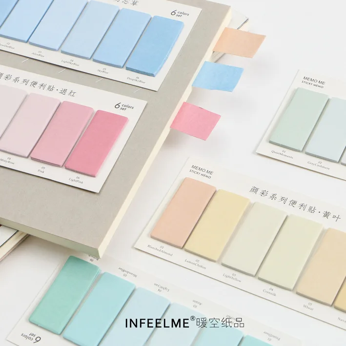 

6 Colors Index Sticky Notes Memo Pad Bookmark Diary Stationary Flakes Scrapbook Decorative N Times Sticky School Office Supplies