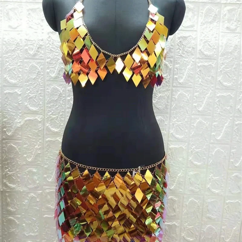 

Jewelry sexy dress for handmade metal Sequin suit
