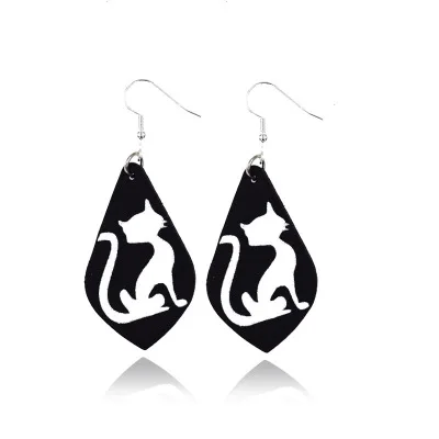 Новинка 2020 светящиеся кожаные серьги на Хэллоуин с принтом черепа и головы Тыква