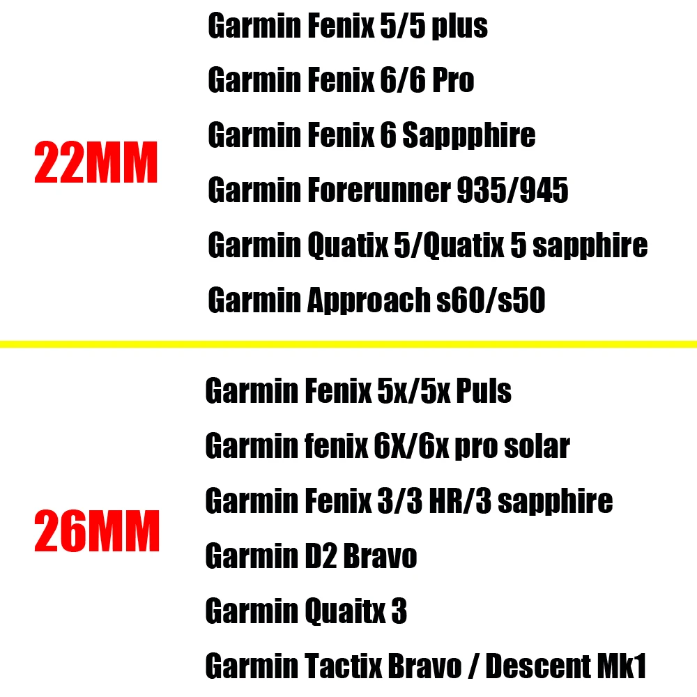 Ремешок нейлоновый для Garmin Fenix 6X Pro 6 быстросъемный браслет смарт часов 5 5X plus 3 3HR