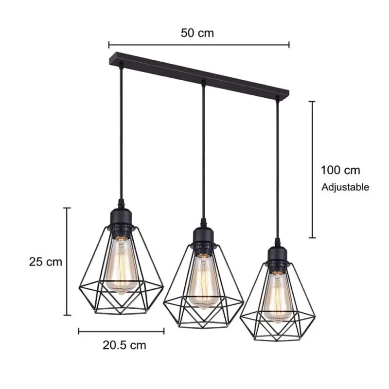 Новинка 3 шт./компл. современные подвесные светильники в виде черной клетки