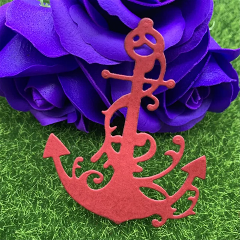 Крестообразный якорь мультяшное оружие знак балансировка ручное тиснение