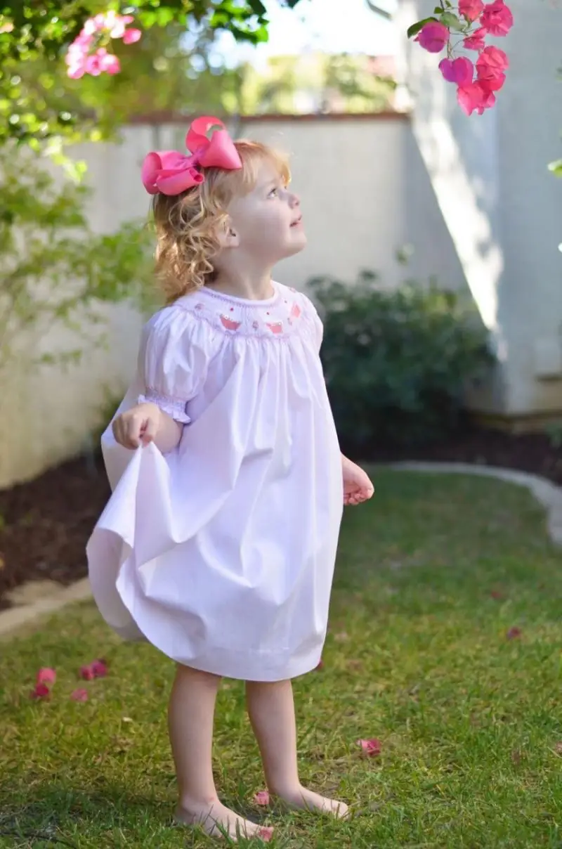 Эксклюзивное испанское платье для девочек хлопковые платья с коротким рукавом