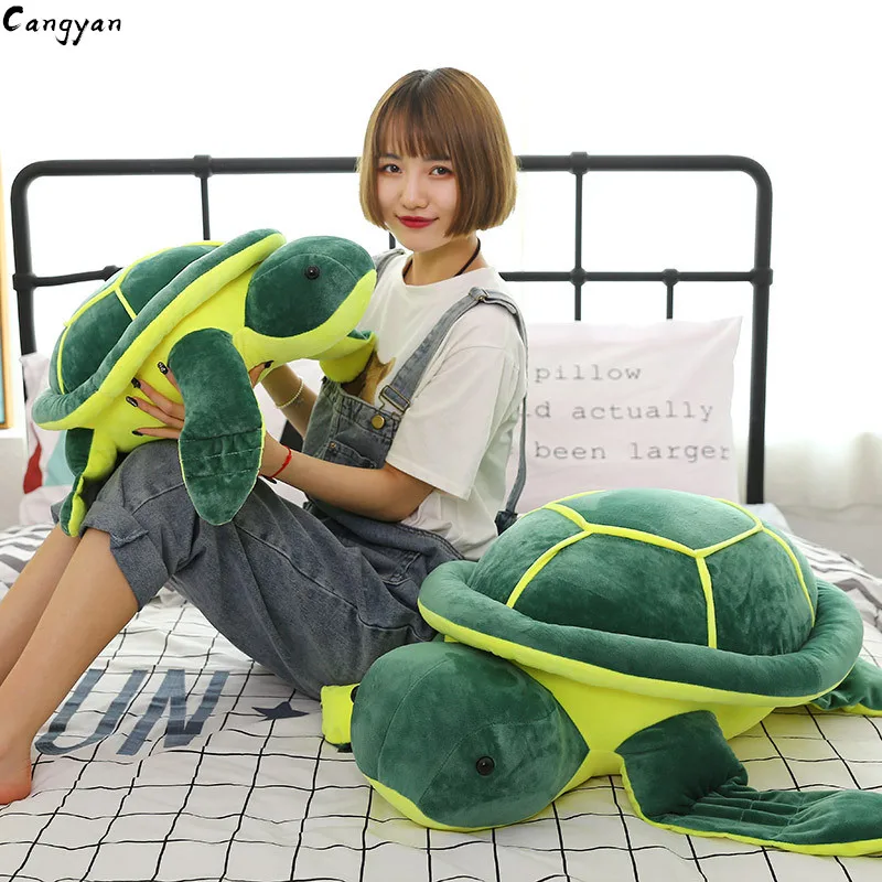 Dark green cartoon cute turtle plush toy doll children accompany sleeping pillow kids like | Игрушки и хобби