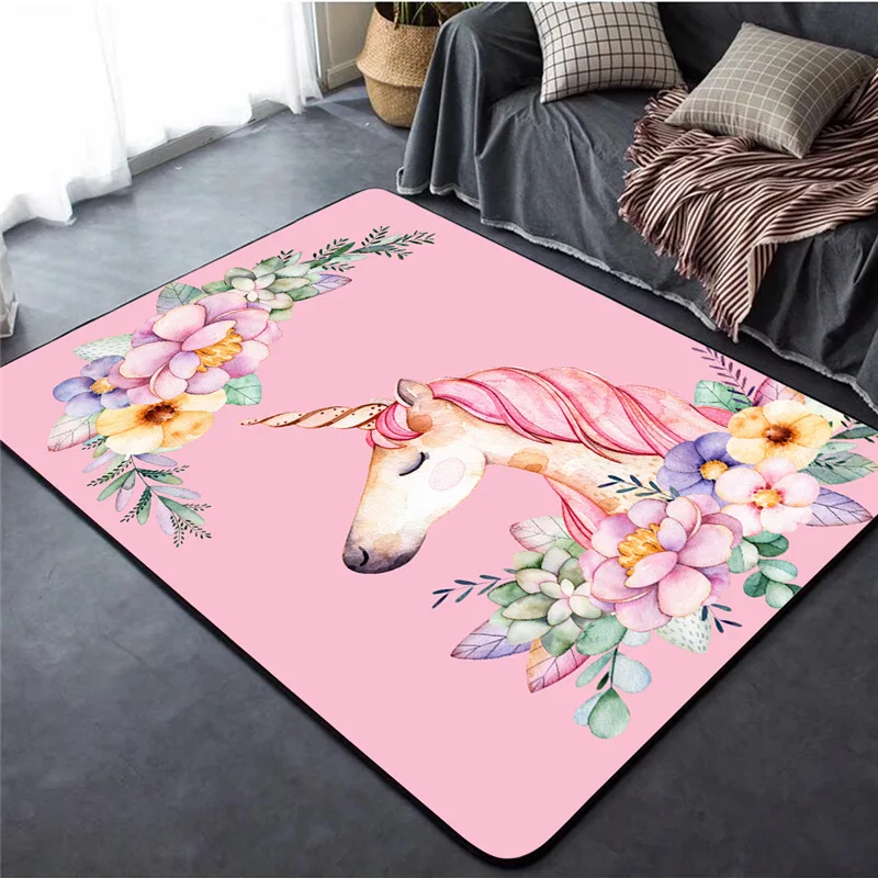 

Cute Unicorn Series Pink Girl Cute and Warm Floor Mat Door Mat Anti-slip Mat Carpet Bedroom Living Room Home Decoration