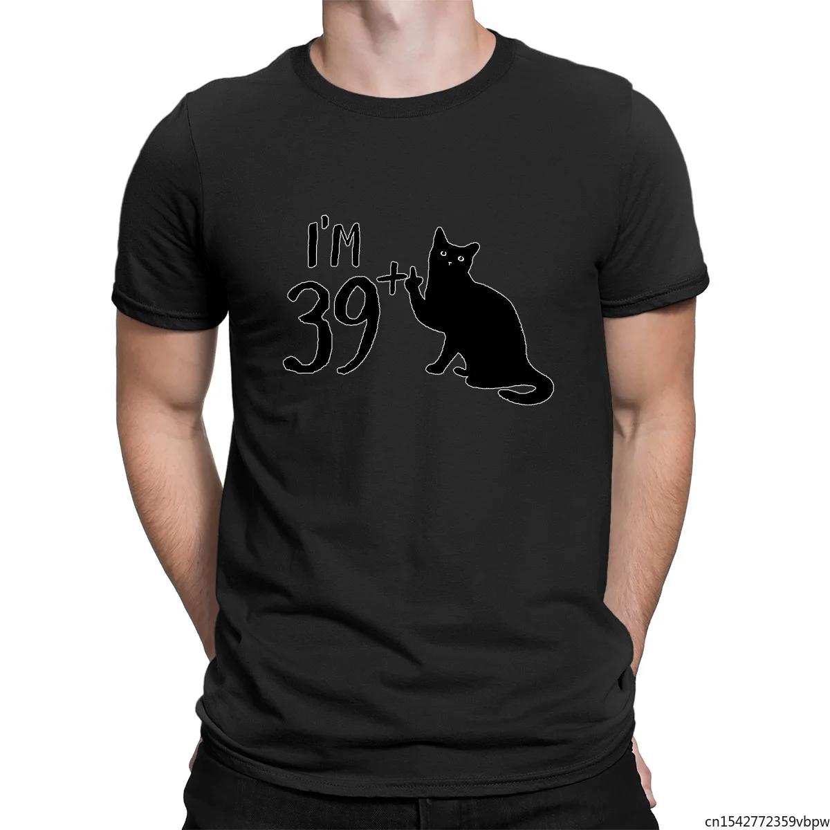 

Funny Grumpy Black Cats 80s I'm 39 Plus 40th Birthday Men's Shirt Short Sleeve Unisex High Quality Novelty Tee
