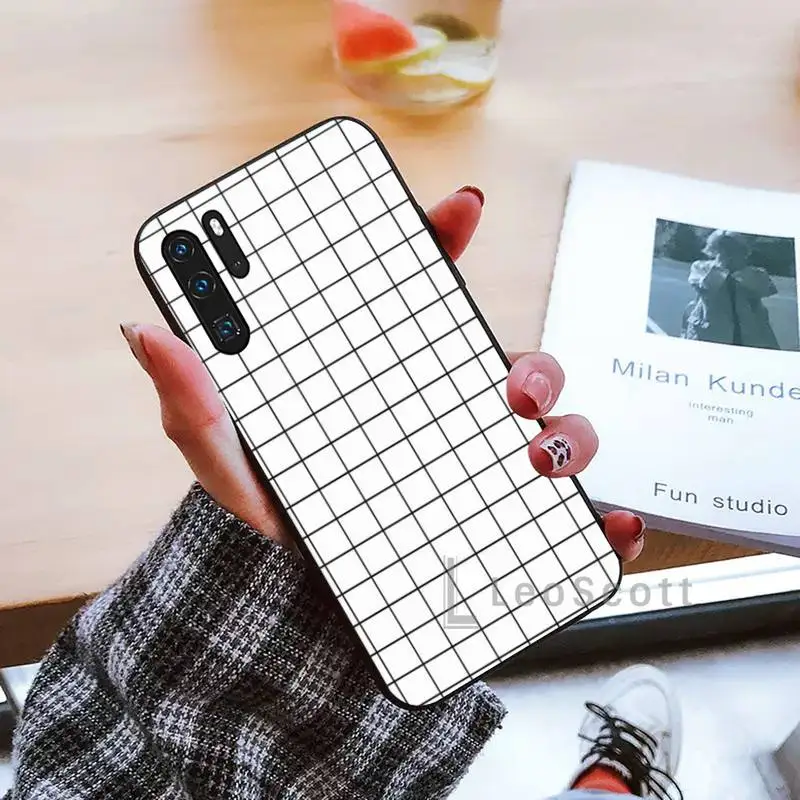 

Checkerboard Checkered Phone Case black For Huawei honor Mate mate P 10 9X 10i 20 30 40 y7 lite pro p smart 2019