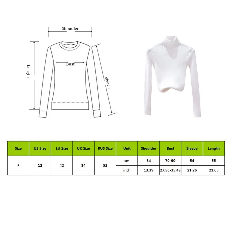 

2020 Autumn Winter Women Knitted Turtleneck Sweater Soft -neck Jumper Fashion Slim Femme Elasticity Pullovers
