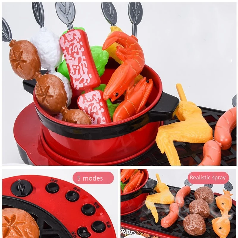 

69Pcs Children's Simulation Barbecue Toys Miniature Food Plays Children's Kitchen Toys