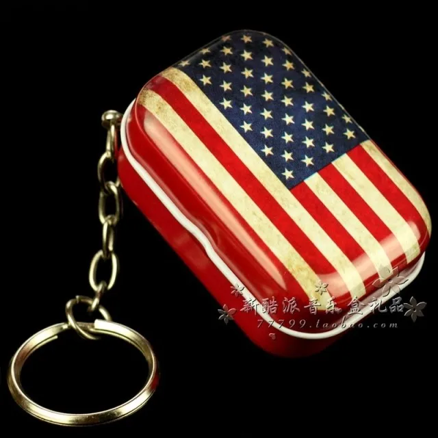 Миниатюрная Музыкальная Шкатулка в американском стиле брелок железная заводная