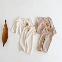 infant springautumn clothes suit toddler baby girl boy litter bear embroidered cardigan coattrousers leisure home 2pcs set