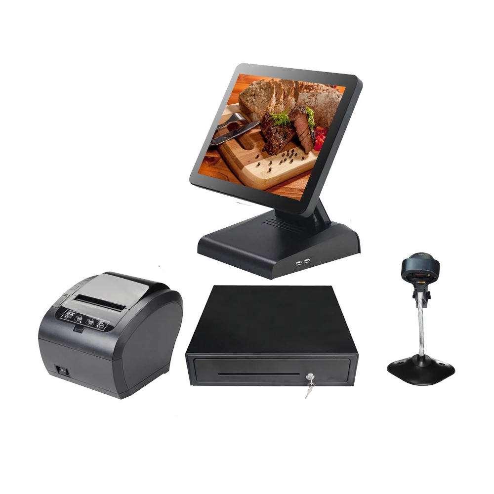 Полный комплект 15 дюймовых pos терминалов windows для планшетов двойной экран все в