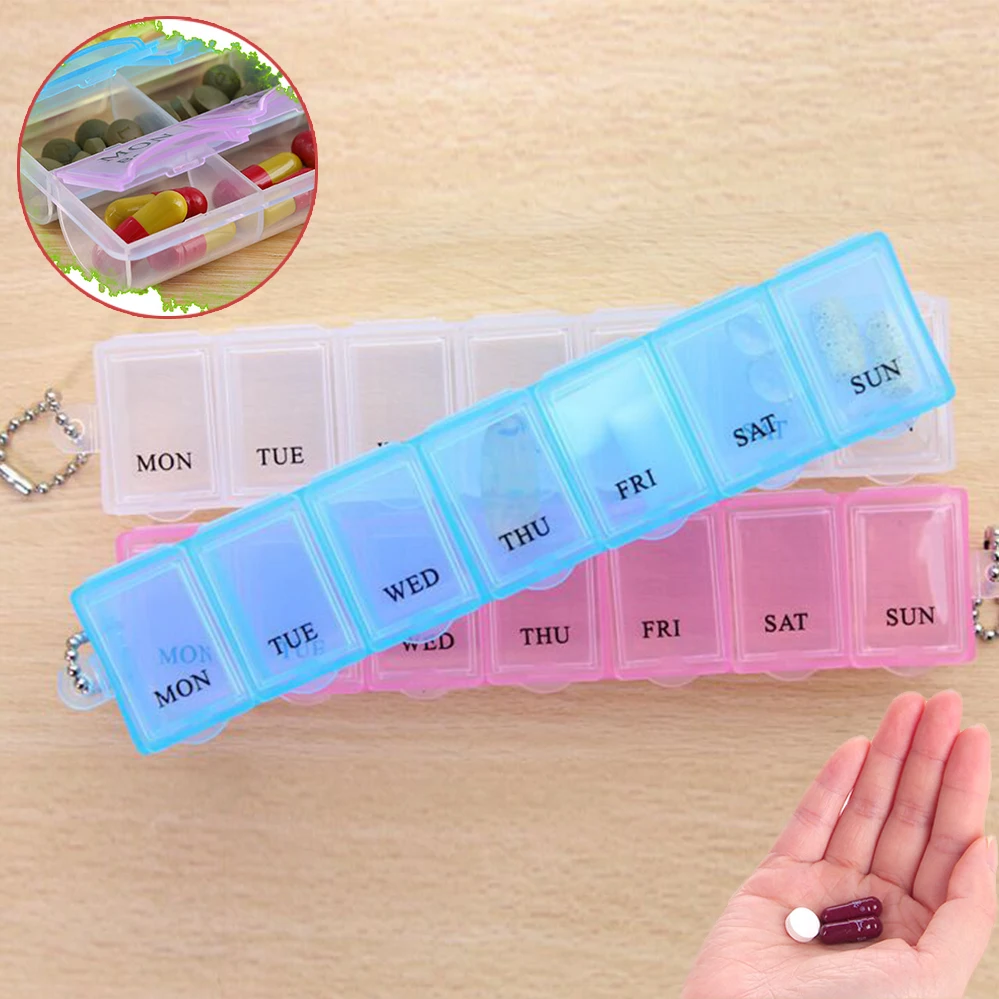 1 шт 7 каждый деньмини еженедельно шкатулка отсек таблетки коробка утечки