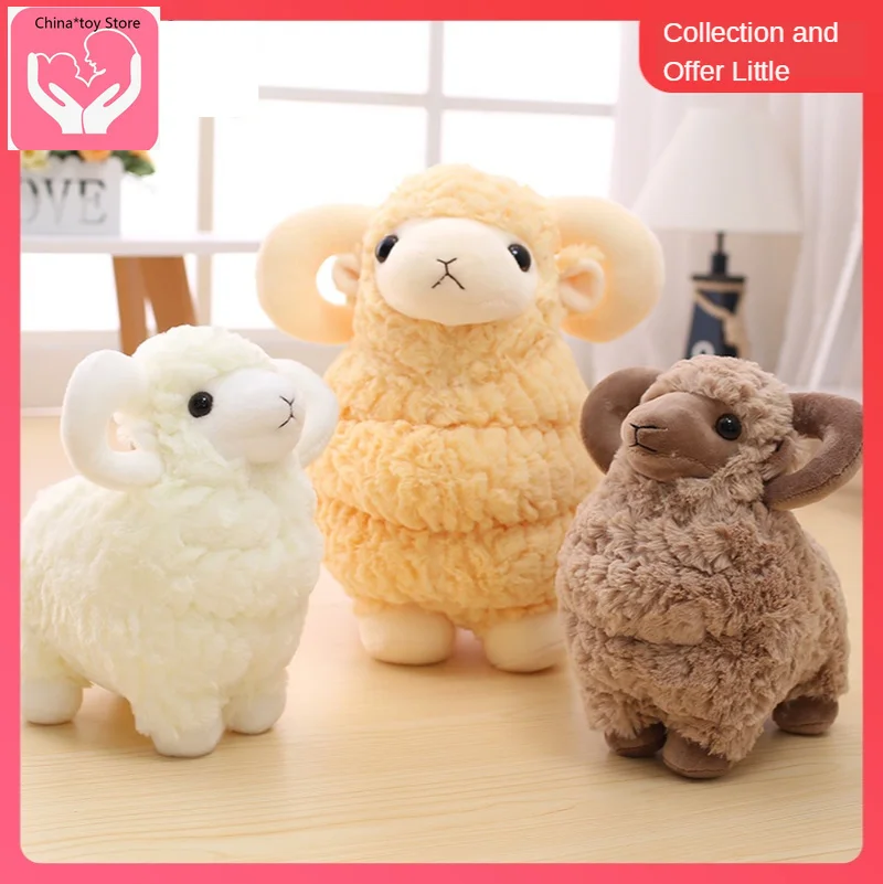 

Cute Simulation Little Sheep Doll Little Sheep Doll Alpaca Plush Toy Bed Sleeping Pillow Send Children Plush PP Cotton