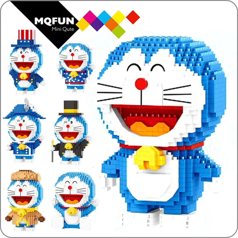 Balody аниме Дораэмон животные солдат волшебник зимняя подставка Sit Cat модель 3D
