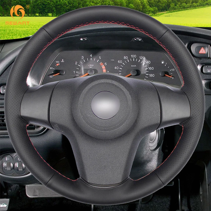 Чехол рулевого колеса автомобиля MEWANT из черной искусственной кожи для Chevrolet Niva 2009