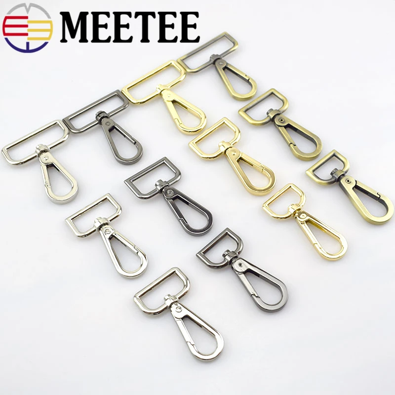 Металлическая застежка Meetee 20/25/32/38/50 мм металлический карабин с язычком брелок на