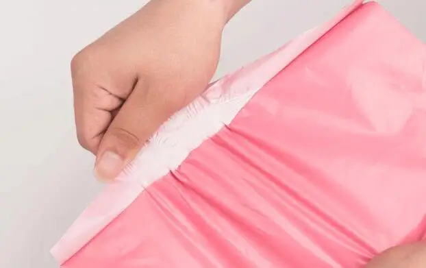 100 шт./лот розовые полупрозрачные сумки для курьерской упаковки утолщенная сумка