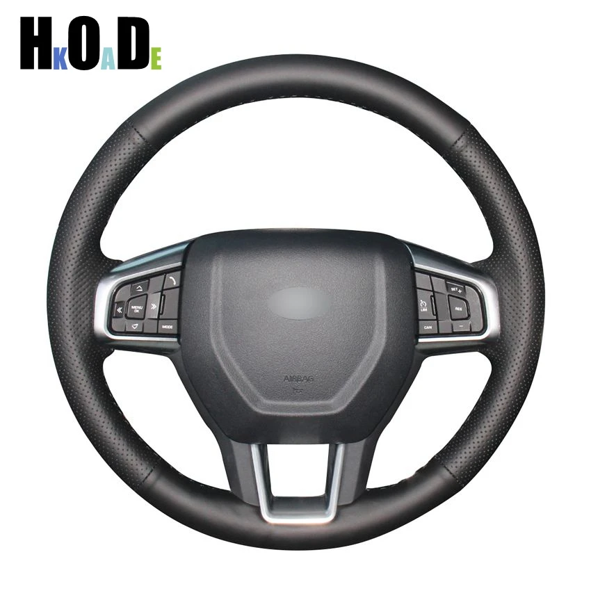 Сшитая вручную Обложка рулевого колеса черная искусственная кожа фотообложка