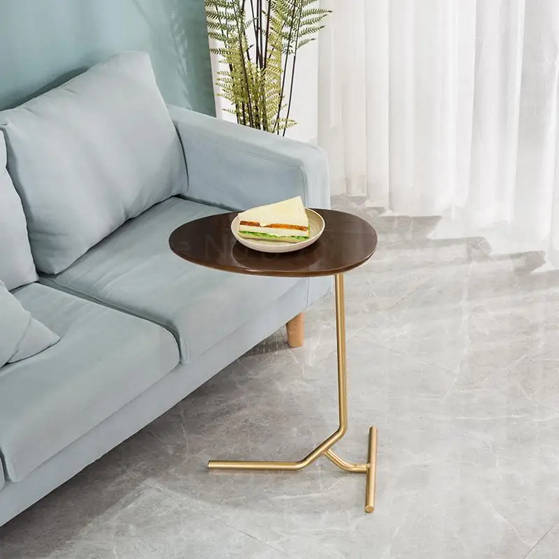 Креативный простой Овальный маленький прикроватный столик мобильный железный